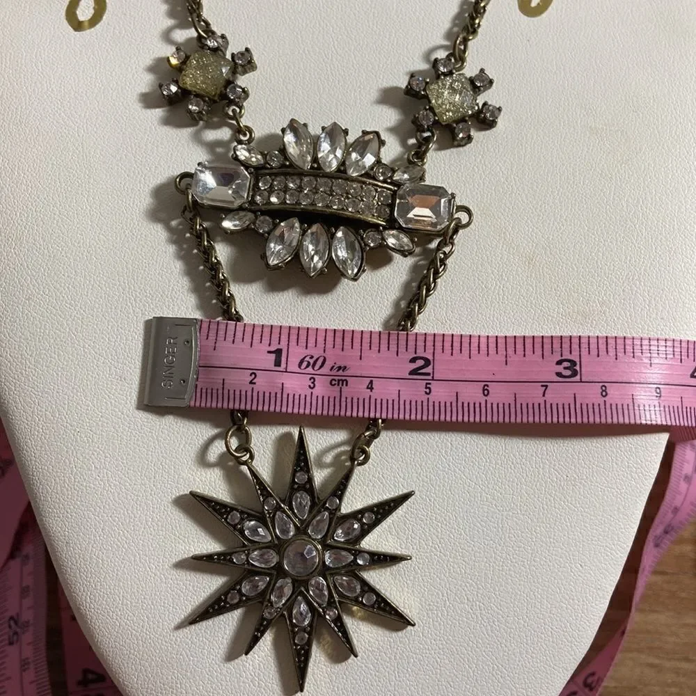 Abercrombie & Fitch Necklace NWT rusty gold color white stones
